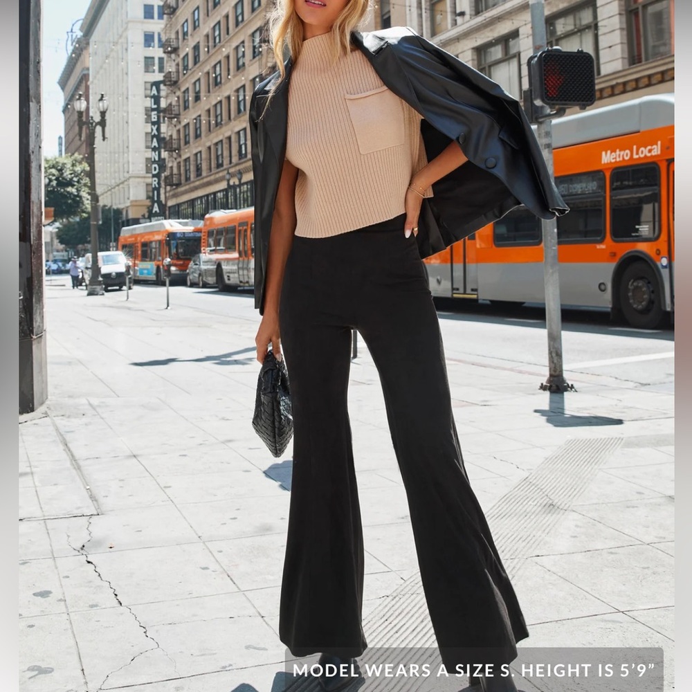 VICI “Born With It” Faux Suede Wide Leg Pants